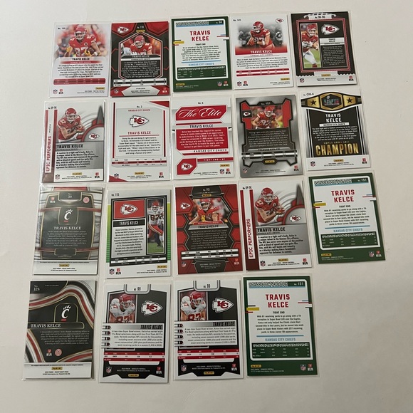Travis Kelce TE Kansas City Chiefs Lot of 19 NFL Cards Football Taylor Swift 🔥 - Picture 2 of 2